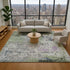 8' X 10' Fern Green Gray And Ivory Abstract Washable Area Rug With UV Protection