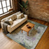 8' X 10' Fern Green Gray And Ivory Abstract Washable Area Rug With UV Protection