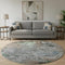 8' Taupe Brown And Ivory Abstract Washable Round Rug With UV Protection
