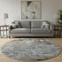 8' Taupe Brown And Ivory Abstract Washable Round Rug With UV Protection
