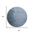 8' Blue And Gray Abstract Washable Round Rug With UV Protection