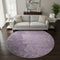 8' Lavender And Gray Abstract Washable Round Rug With UV Protection