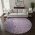 8' Lavender And Gray Abstract Washable Round Rug With UV Protection