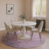 8' Lavender And Gray Abstract Washable Round Rug With UV Protection