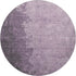 8' Lavender And Gray Abstract Washable Round Rug With UV Protection