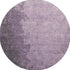 8' Lavender And Gray Abstract Washable Round Rug With UV Protection