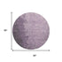 8' Lavender And Gray Abstract Washable Round Rug With UV Protection