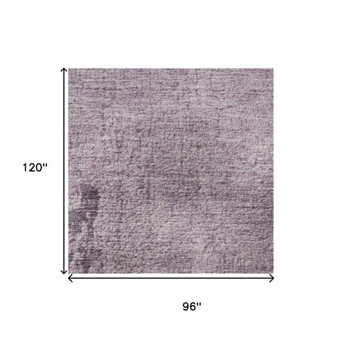8' X 10' Lavender And Gray Abstract Washable Area Rug With UV Protection