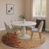 8' Tan And Beige Abstract Washable Round Rug With UV Protection
