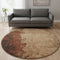 8' Tan And Beige Abstract Washable Round Rug With UV Protection