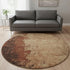 8' Tan And Beige Abstract Washable Round Rug With UV Protection