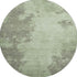 8' Artichoke Green And Gray Abstract Washable Round Rug With UV Protection