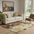 5' X 8' Coffee And Beige Abstract Washable Area Rug With UV Protection