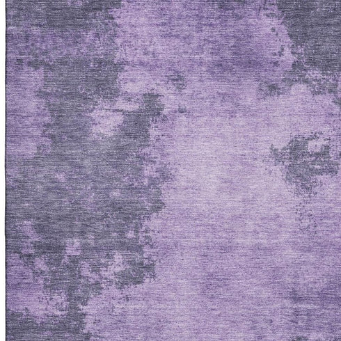 8' X 10' Purple And Lavender Abstract Washable Area Rug With UV Protection