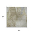 5' X 8' Beige Blue And Ivory Abstract Washable Area Rug With UV Protection