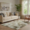 5' X 8' Beige Blue And Ivory Abstract Washable Area Rug With UV Protection