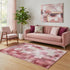 5' X 8' Blush Green And Ivory Abstract Washable Area Rug With UV Protection