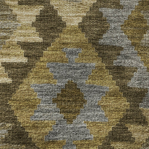 5' X 8' Brown And Ivory Tribal Washable Area Rug With UV Protection