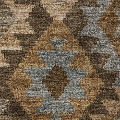 8' X 10' Copper And Ivory Tribal Washable Area Rug With UV Protection