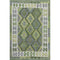8' X 10' Olive Green And Ivory Tribal Washable Area Rug With UV Protection