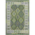 8' X 10' Olive Green And Ivory Tribal Washable Area Rug With UV Protection