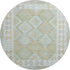 8' Sage And Blue Tribal Washable Round Rug With UV Protection
