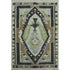 5' X 8' Brown Green And Charcoal Tribal Washable Area Rug With UV Protection