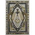 5' X 8' Chocolate Beige And Charcoal Tribal Washable Area Rug With UV Protection