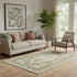 5' X 8' Linen Ivory And Khaki Tribal Washable Area Rug With UV Protection