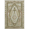 5' X 8' Linen Ivory And Khaki Tribal Washable Area Rug With UV Protection