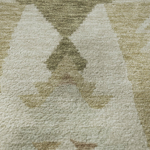 5' X 8' Linen Ivory And Khaki Tribal Washable Area Rug With UV Protection