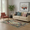 5' X 8' Red Charcoal And Gold Tribal Washable Area Rug With UV Protection