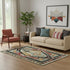 5' X 8' Red Charcoal And Gold Tribal Washable Area Rug With UV Protection