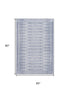 5' X 8' Blue And Denim Blue Geometric Washable Area Rug With UV Protection