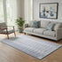 5' X 8' Blue And Denim Blue Geometric Washable Area Rug With UV Protection