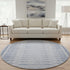 8' Blue And Denim Blue Geometric Washable Round Rug With UV Protection