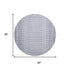 8' Blue And Denim Blue Geometric Washable Round Rug With UV Protection