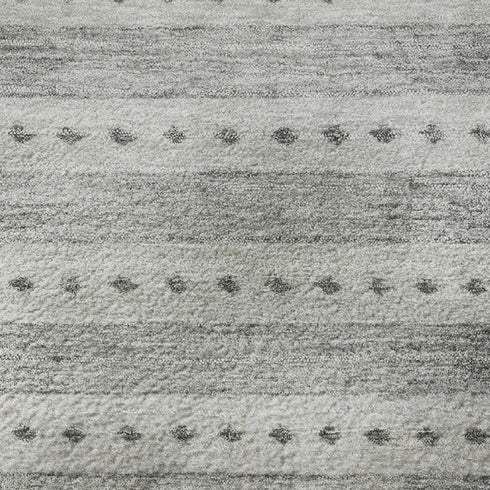 5' X 8' Gray And Silver Geometric Washable Area Rug With UV Protection