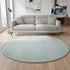 8' Turquoise And Aqua Geometric Washable Round Rug With UV Protection
