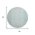8' Turquoise And Aqua Geometric Washable Round Rug With UV Protection