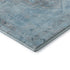 8' Sky Blue And Gray Medallion Washable Round Rug With UV Protection