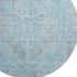 8' Sky Blue And Gray Medallion Washable Round Rug With UV Protection