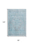 8' X 10' Sky Blue And Gray Medallion Washable Area Rug With UV Protection
