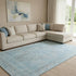 8' X 10' Sky Blue And Gray Medallion Washable Area Rug With UV Protection