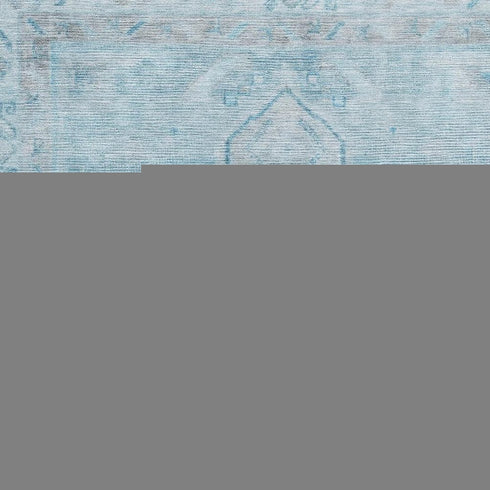 8' X 10' Sky Blue And Gray Medallion Washable Area Rug With UV Protection