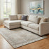 8' X 10' Beige Coffee And Gray Geometric Washable Area Rug With UV Protection