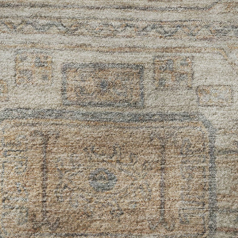 8' X 10' Beige Coffee And Gray Geometric Washable Area Rug With UV Protection
