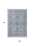 9' X 12' Blue And Gray Geometric Washable Area Rug With UV Protection