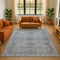 9' X 12' Blue And Gray Geometric Washable Area Rug With UV Protection