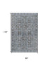 8' X 10' Chocolate And Blue Geometric Washable Area Rug With UV Protection